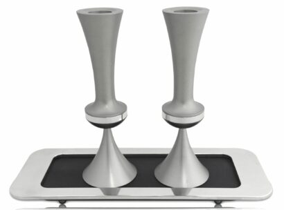 Matte Finishing Candlesticks with Tray
