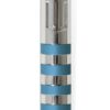 Large rounded colorful & silver mezuzah case, anodized aluminum Judaica made in Israel by Nadav Art