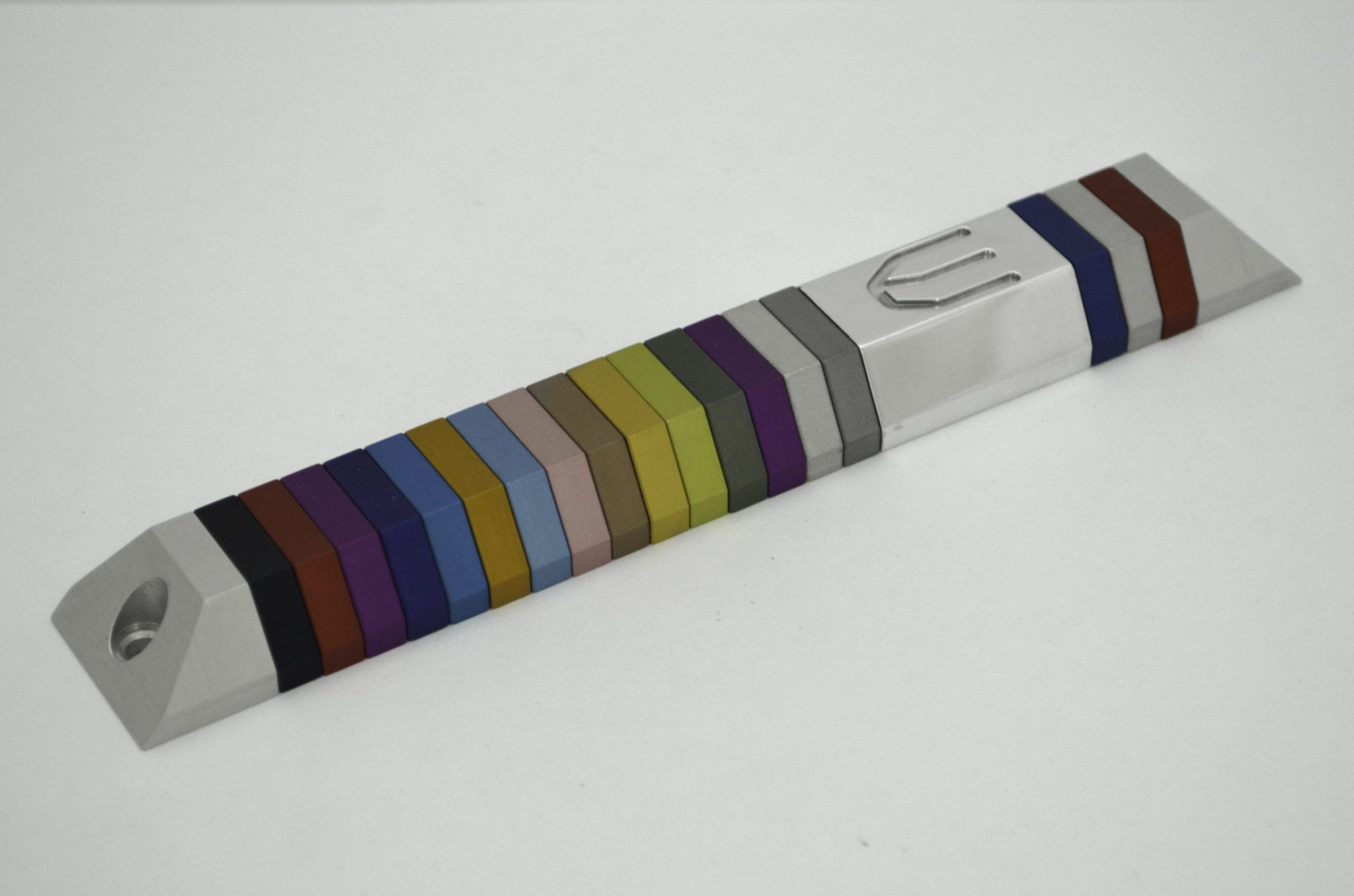 Multicolored Trapeze Modern Mezuzah (XL)