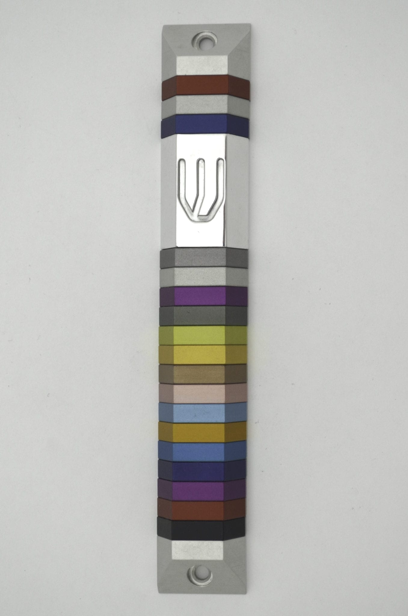 Multicolored Trapeze Modern Mezuzah (XL)