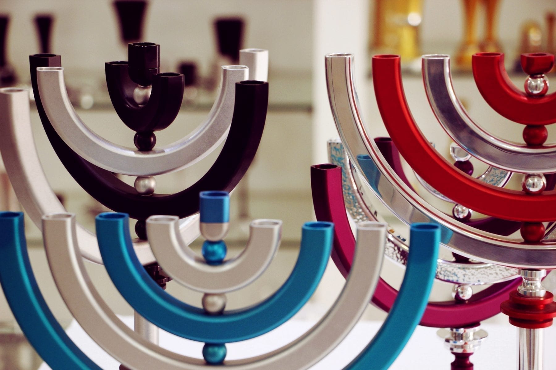 Solid Colorful Kinetic Menorah