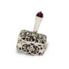 Sterling silver square dreidel with semi-precious stones. Hannukah Judaica gifts made in Israel