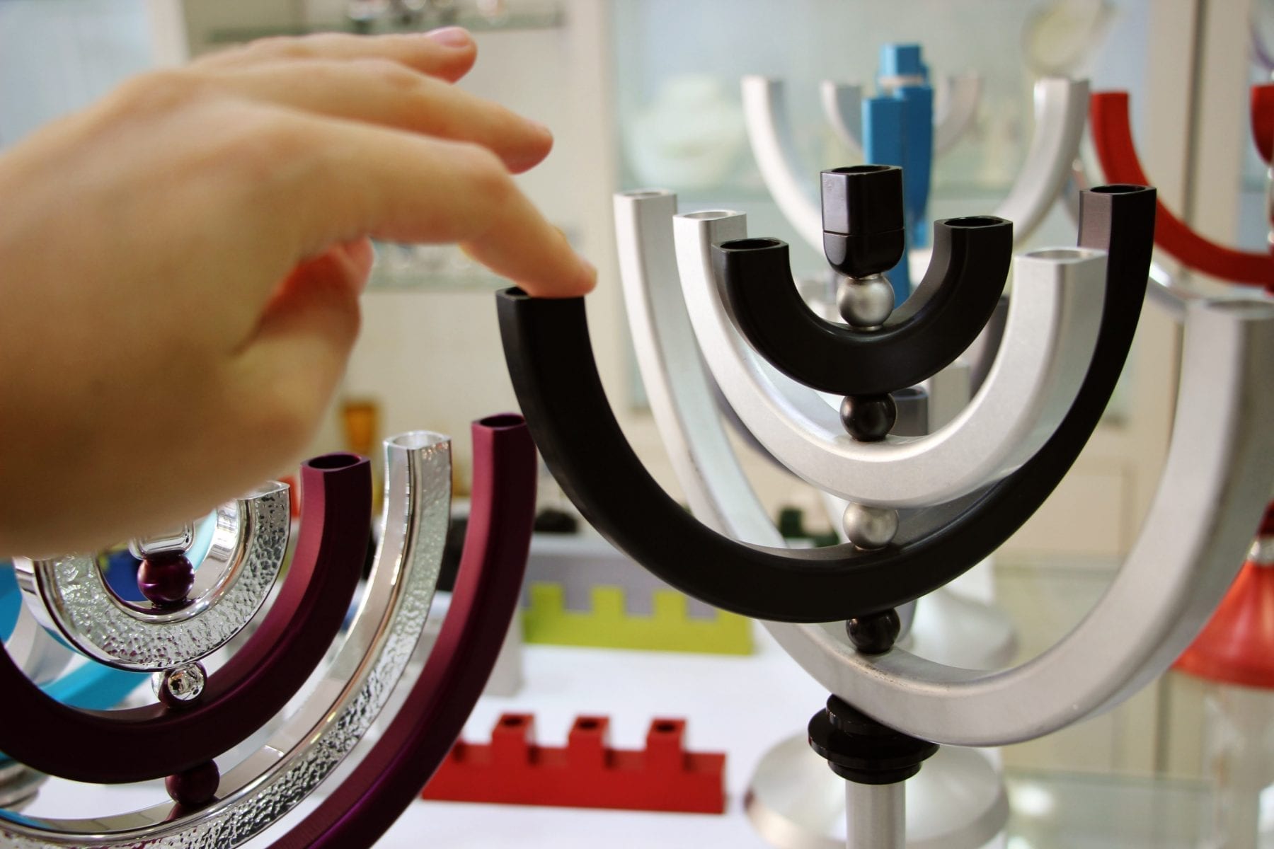 Solid Colorful Kinetic Menorah