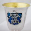 Sterling Silver Hammered Enameled Kiddush Cup