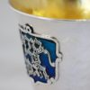 Sterling Silver Hammered Enameled Kiddush Cup