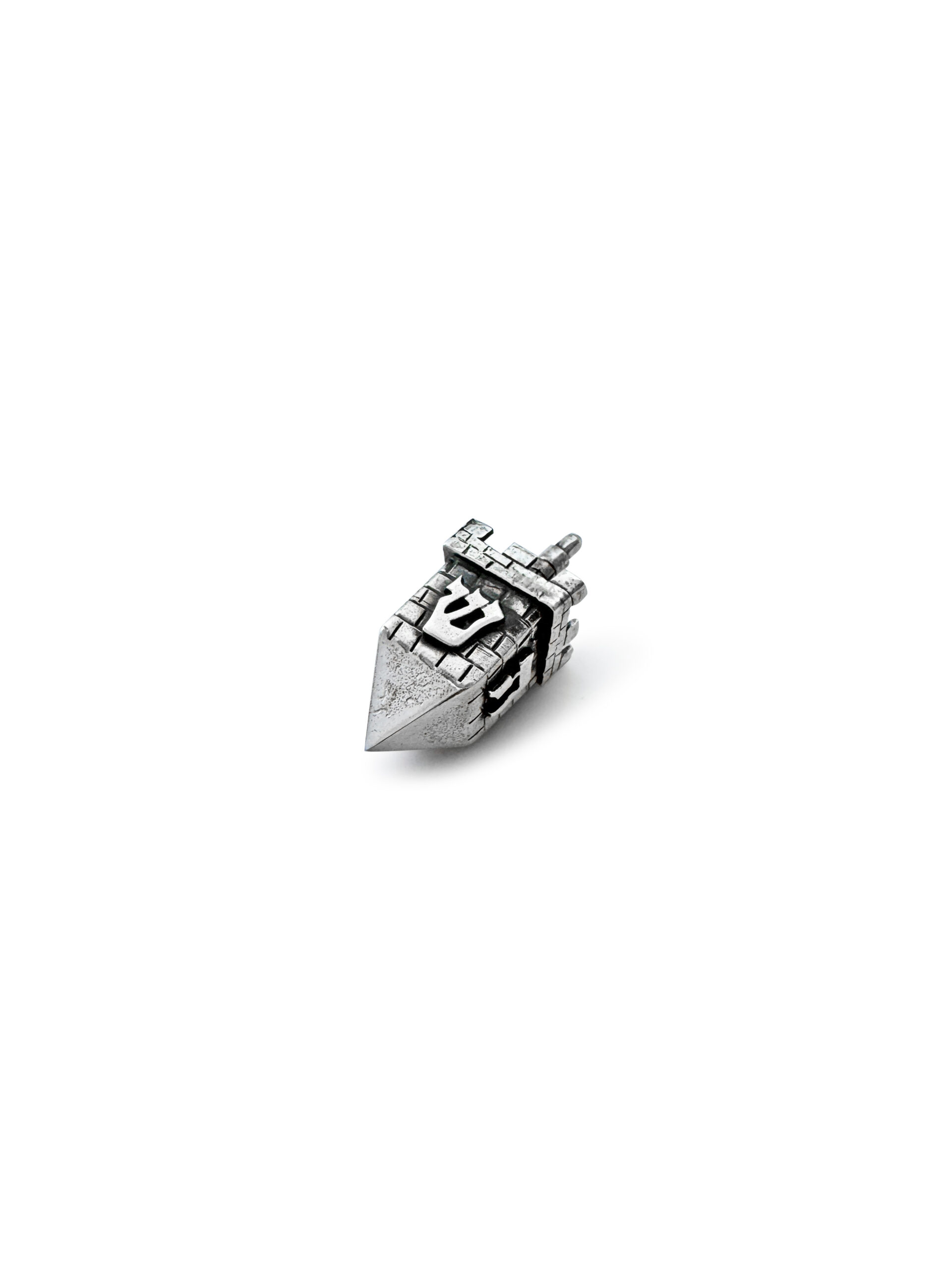 Sterling Silver Kotel Brickwork Dreidel – Custom Sizes