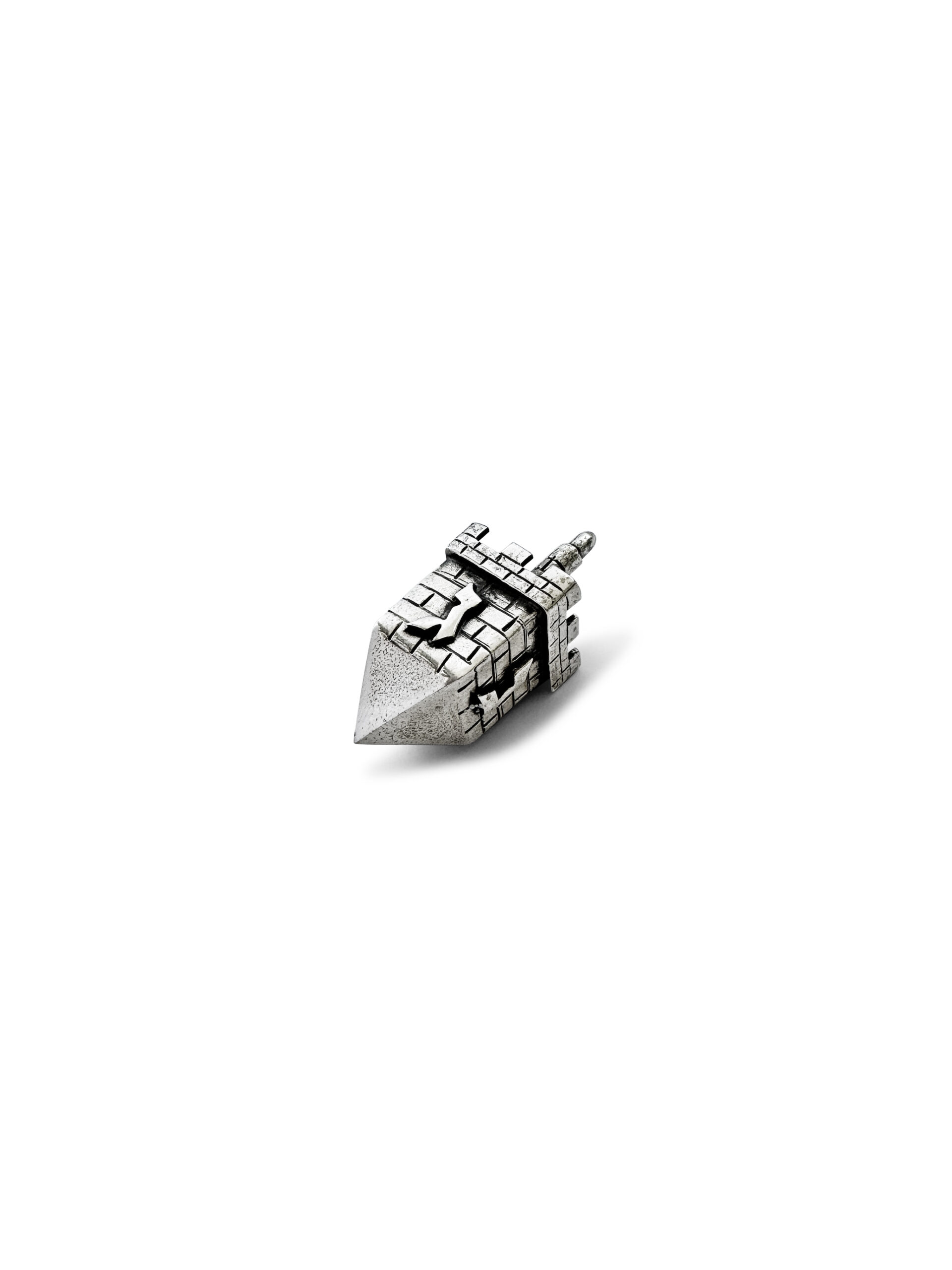 Sterling Silver Kotel Brickwork Dreidel – Custom Sizes