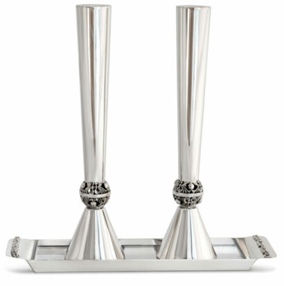 Shabbat Unique Modern Silver Candlesticks