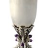 Silver Amethyst Stones Kiddush Cup and Plate