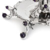 Silver Amethyst Stones Kiddush Cup and Plate