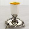 Silver Amethyst Stones Kiddush Cup and Plate