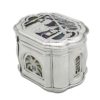 sterling silver citron box, etrog box, colorful sukkot story motif, judaica made in israel