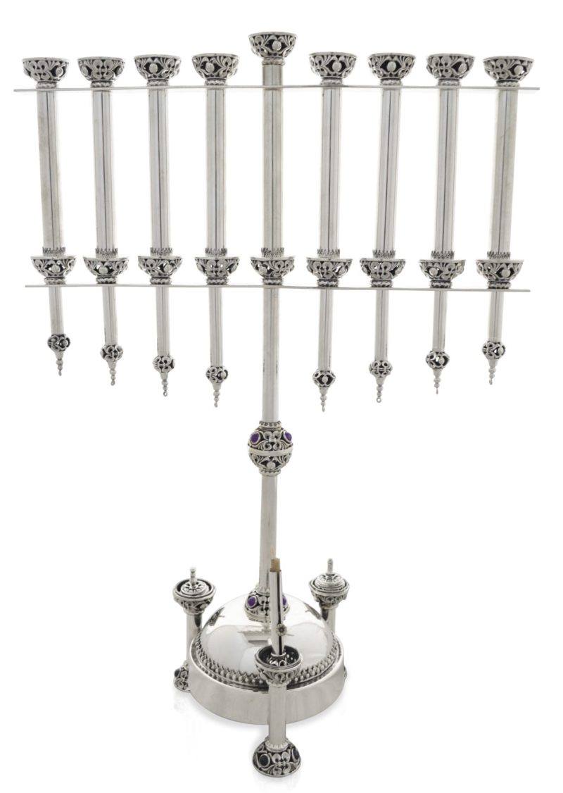 Giant luxurious menorah made from sterling silver