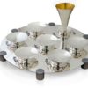 Designer Circular Modern Sterling Silver Seder Plate