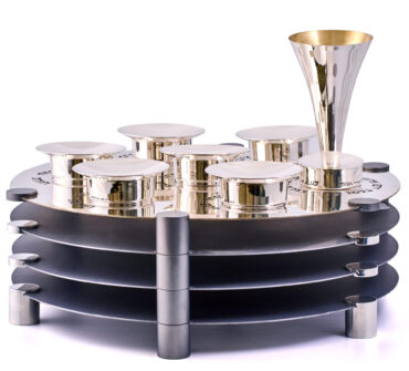 Contemporary Sterling Silver Seder Plate with 3 Tier (Copy)