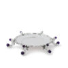 Silver Amethyst Stones Kiddush Cup and Plate