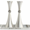 Silver Shabbat Candlesticks With Tray