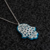 Sterling Silver and Anodized Aluminum Hamsa Necklace