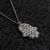 Sterling Silver and Anodized Aluminum Hamsa Necklace