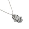 Sterling Silver and Anodized Aluminum Hamsa Necklace