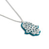 Sterling Silver and Anodized Aluminum Hamsa Necklace