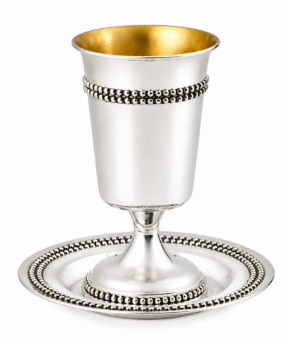 Beads Kiddush Cup Made From Sterling Silver