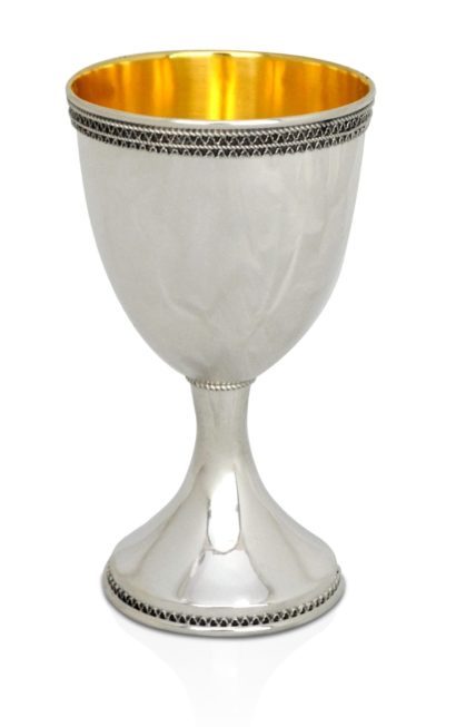 Silver Classic Kiddush Cup with Plate