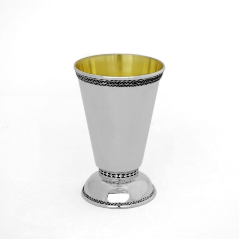 filigree small cup, sterling silver kiddush cup, shabbat judaica, made in israel