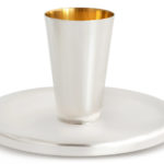 Contemporary Silver Kiddush Cup and Large Tray