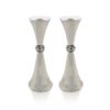 Silver Shabbat Candlesticks With Tray