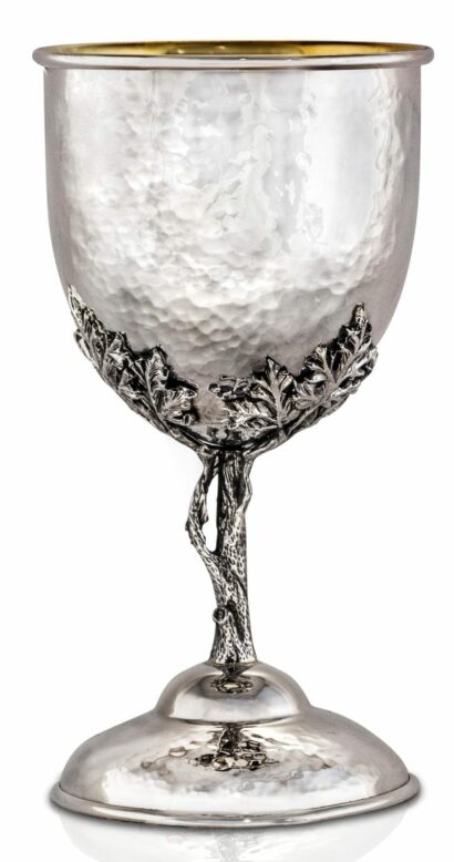 Sterling Silver Hammered Kiddush Cup