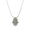 Sterling Silver and Anodized Aluminum Hamsa Necklace
