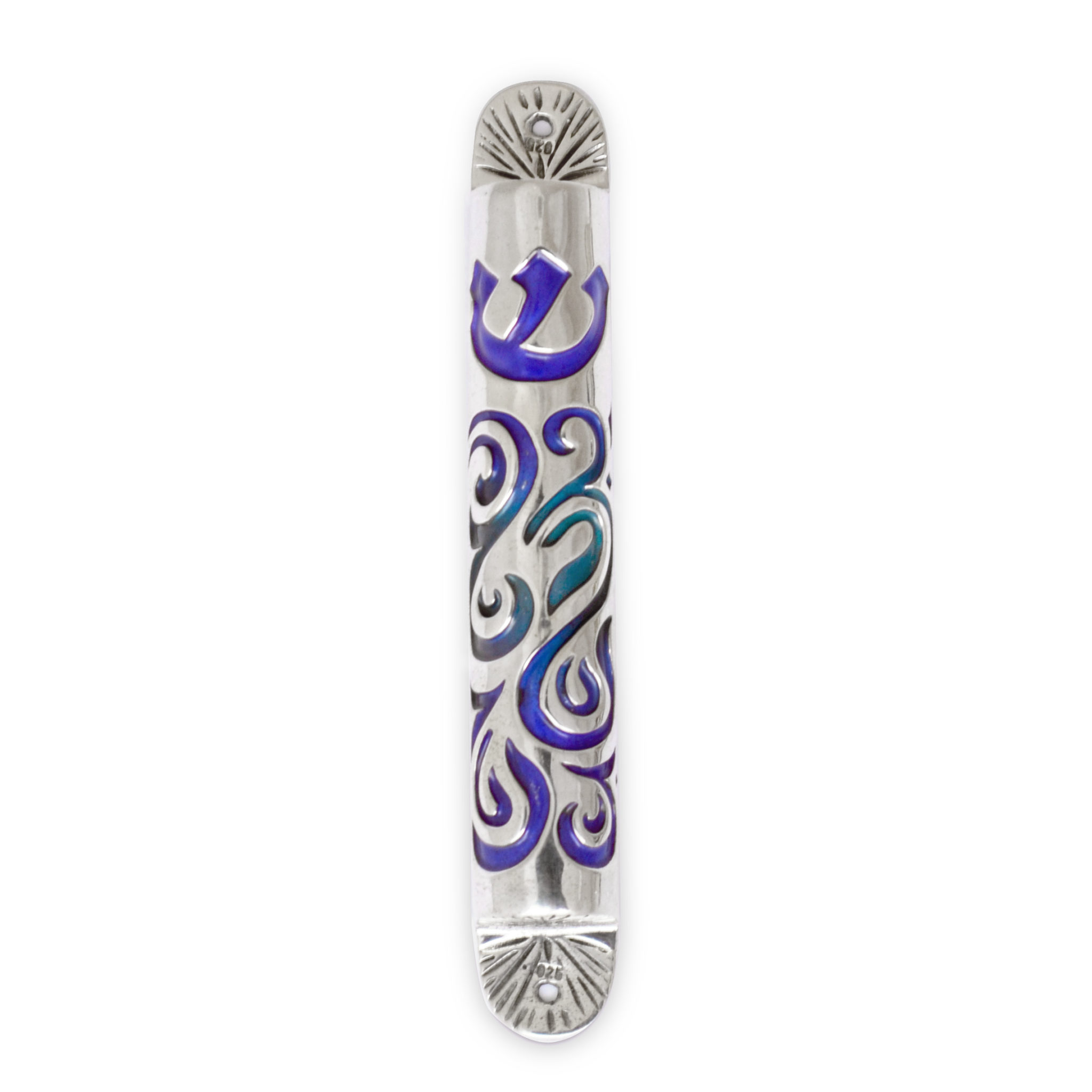 Mazal Enameled Mezuzah Case