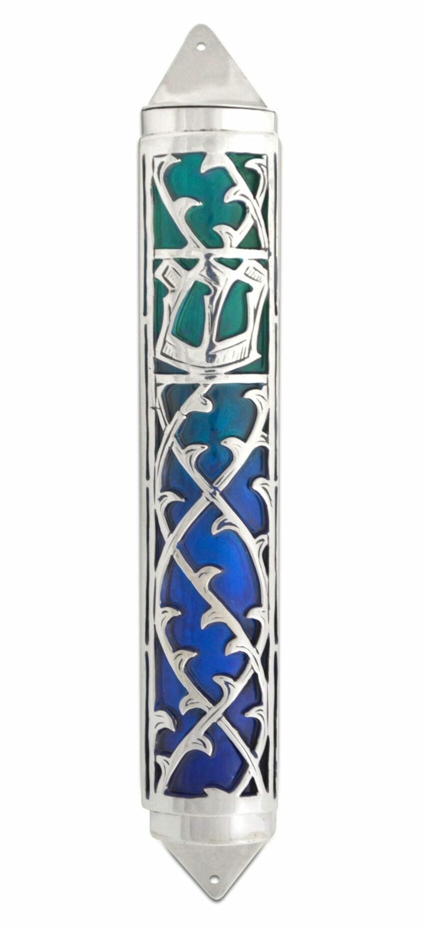 Shari Silver Enameled Mezuzah