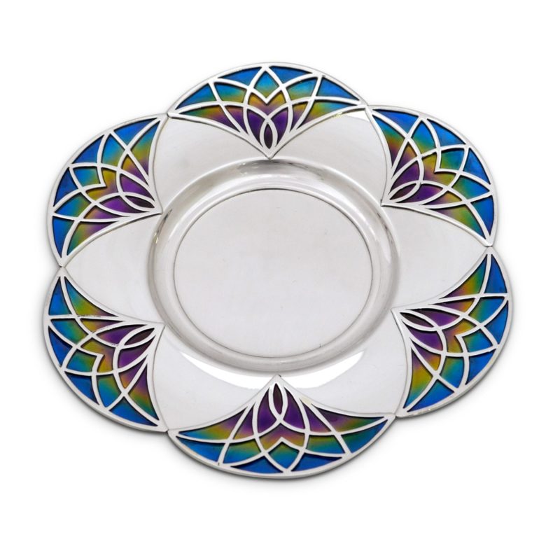 Extraordinary Silver Plate with Colorful Enamel
