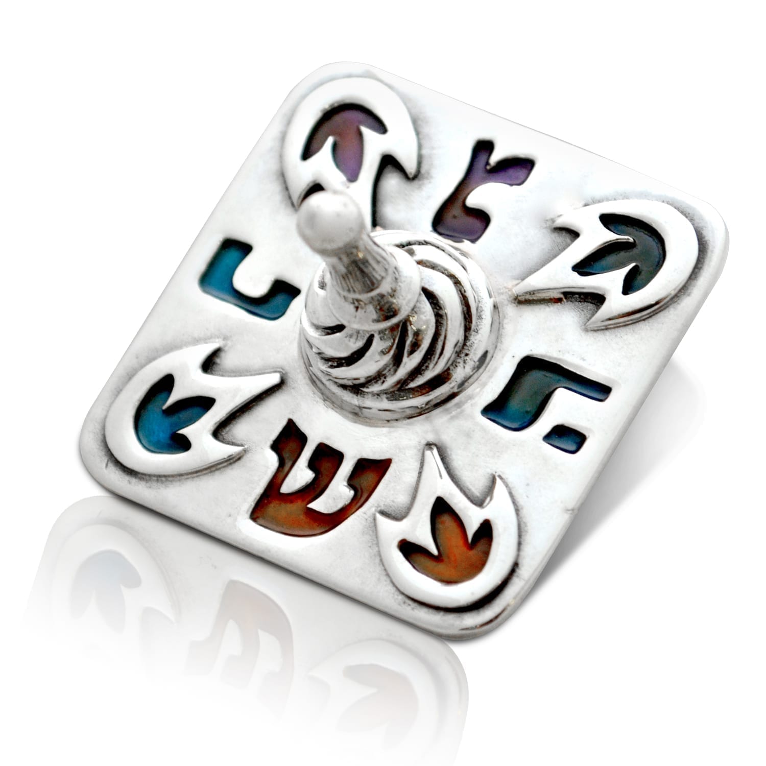 heavenly Enamel Hanukkah Dreidel