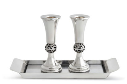 Mid Size Candlesticks And Tray
