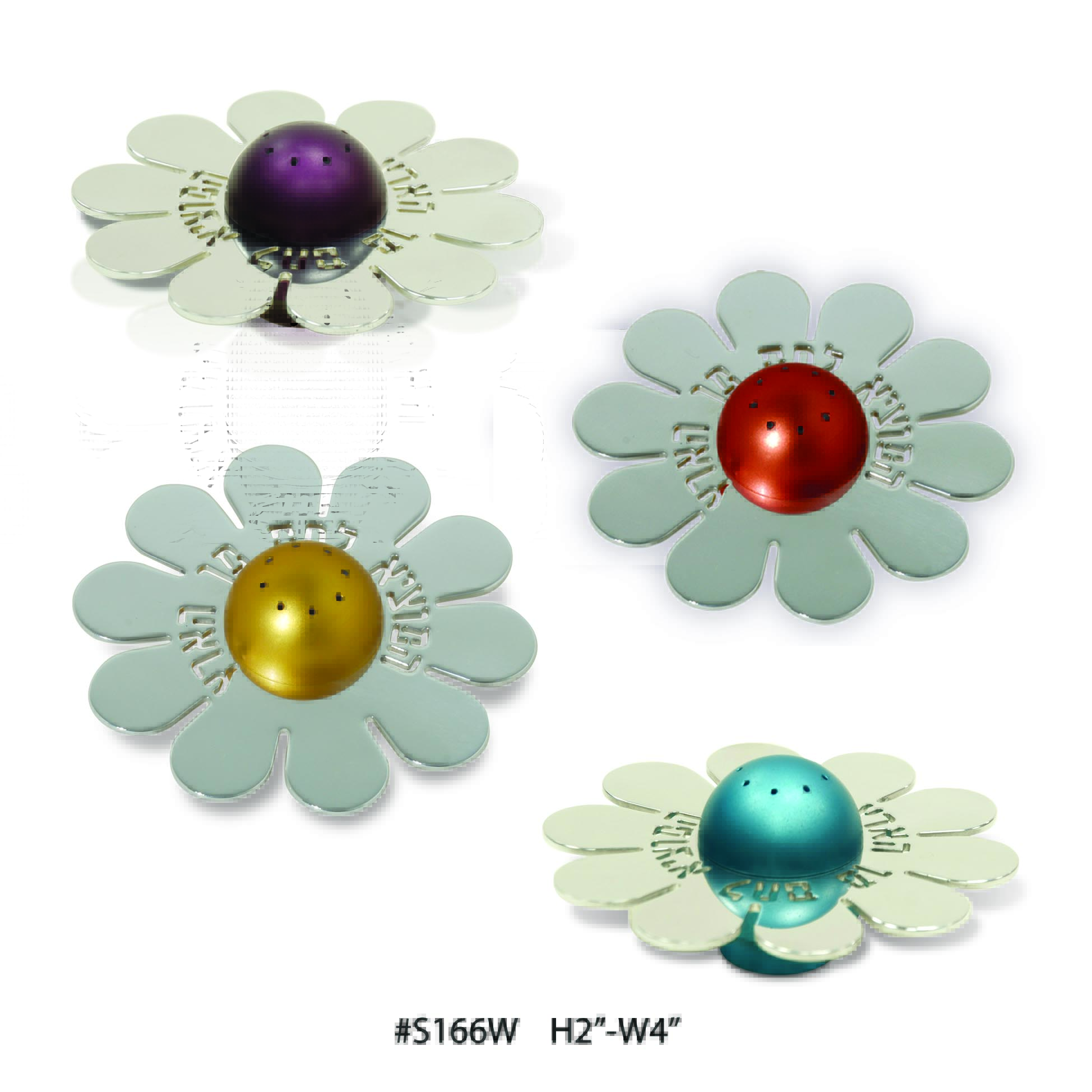 Shiny Salt & Pepper Shaker – Flower Shaped with Blessing