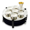 Extra Large Modern Silver Passover Seder Plate with Open Body