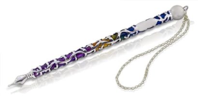 Colorful and Modern Silver Torah Pointer with Enamel