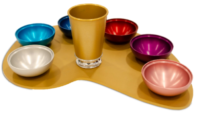 Colorful Seder Plate with Cup