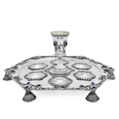 Silver and Amethyst Seder Plate