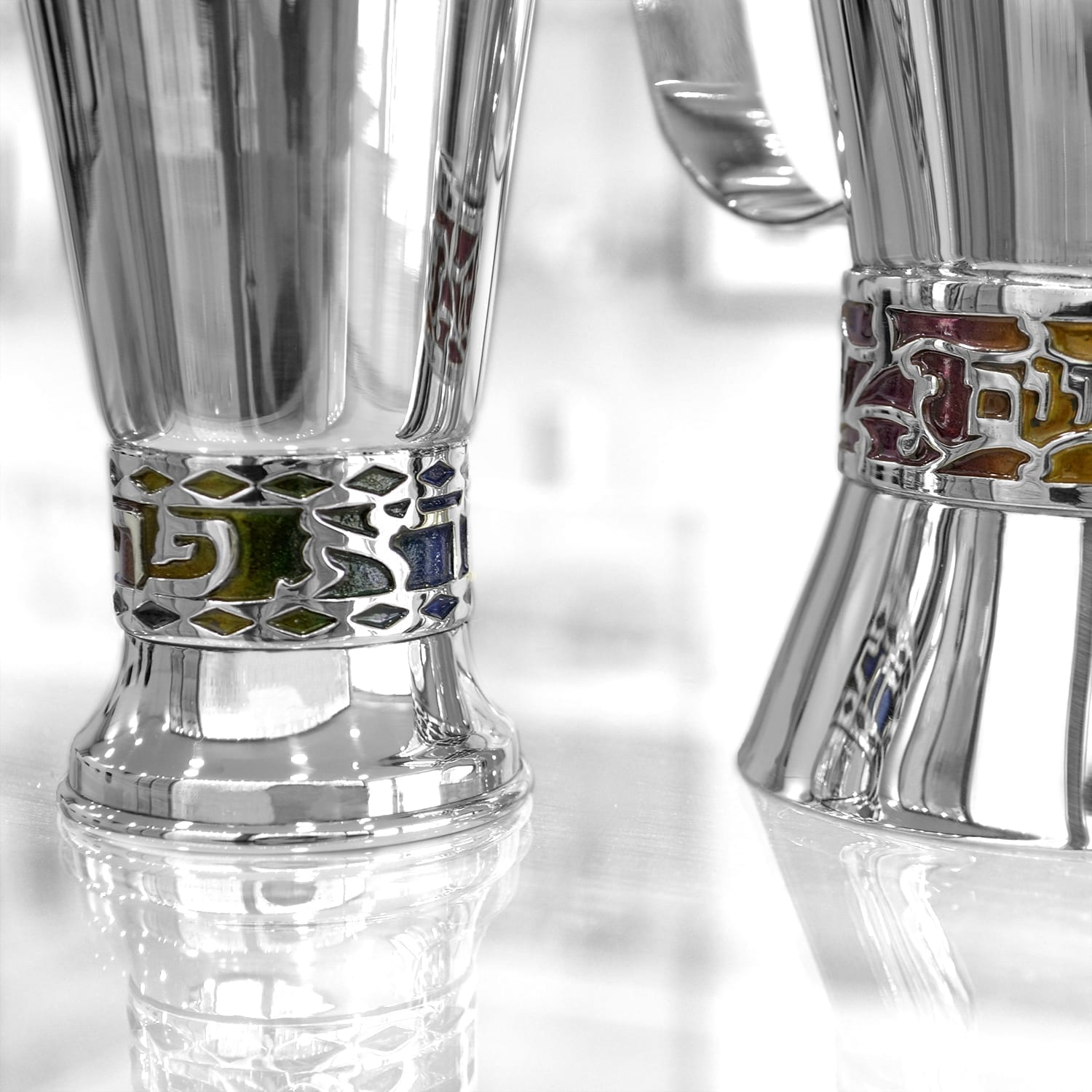 Gad Enameled Kiddush Cup