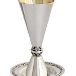 Conical shaped Kiddush Cup with a filigree ball