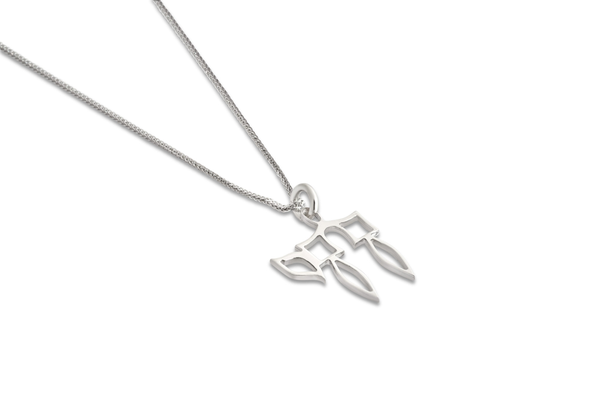 Sterling Silver Hollow Chai Pendant