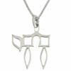 Sterling Silver Hollow Chai Pendant
