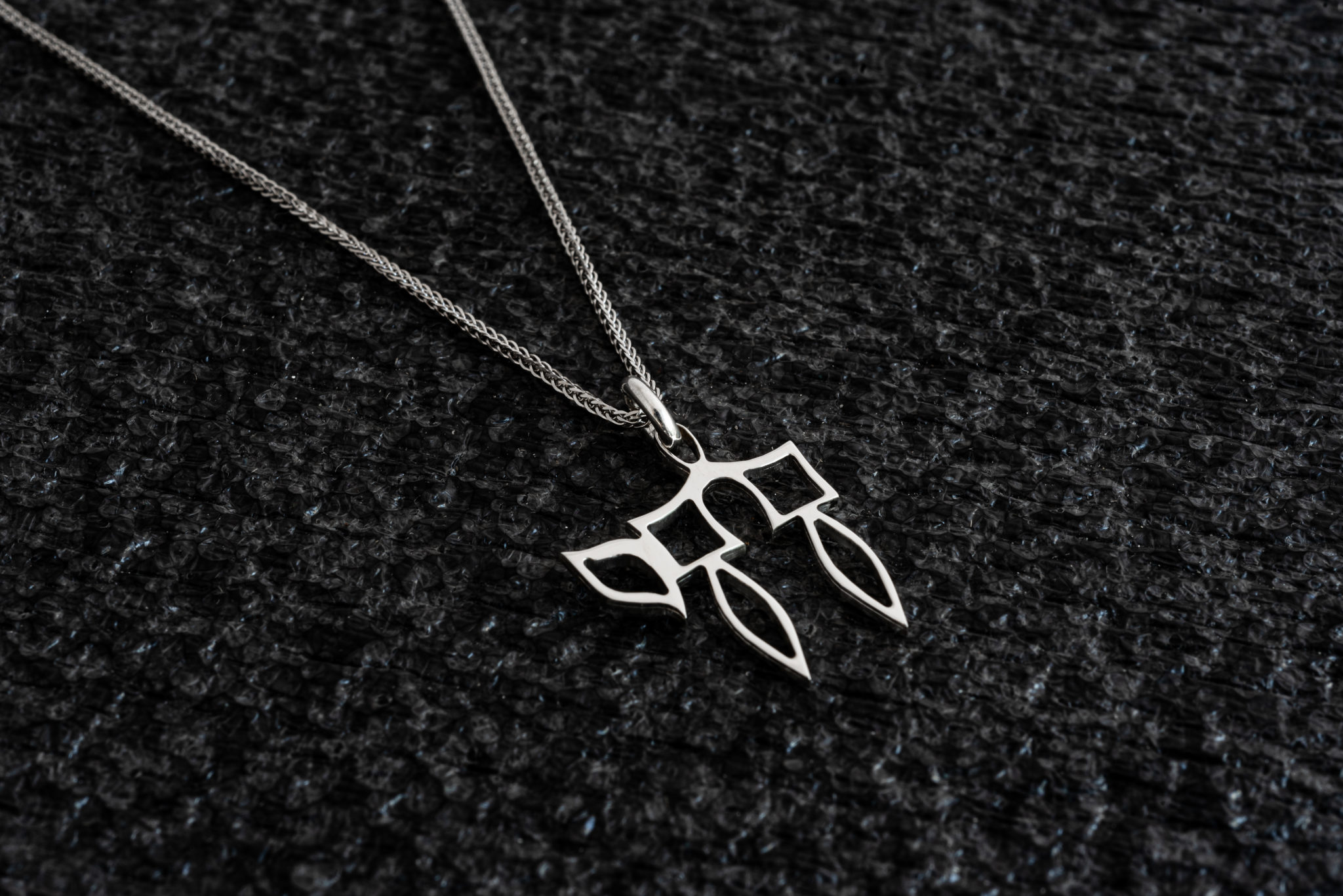 Sterling Silver Hollow Chai Pendant