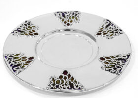Baruch Grapes Silver Kiddush Plate