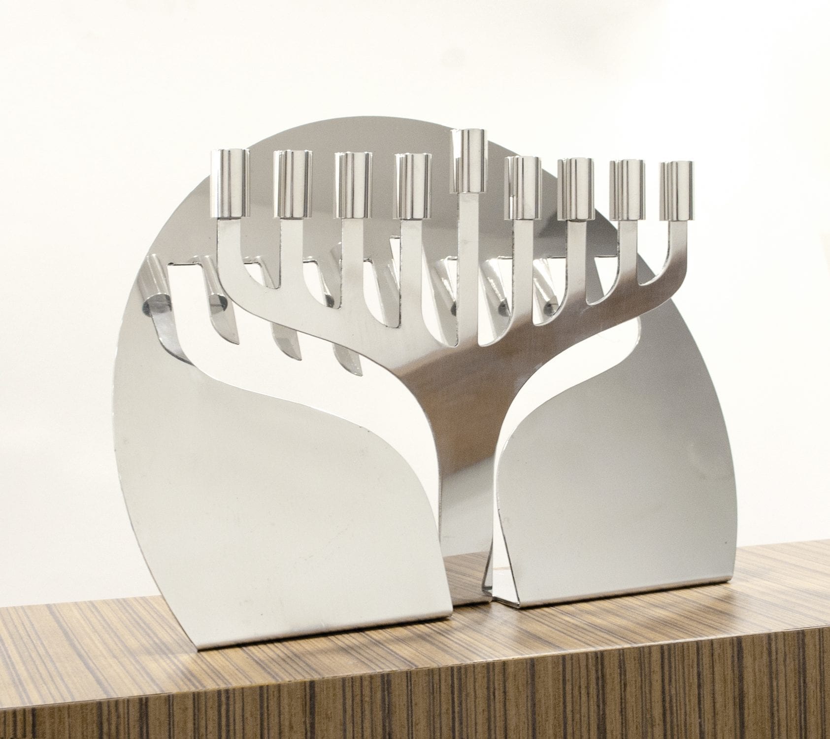Shiny finish Bends Aluminum Chanukia Menorah