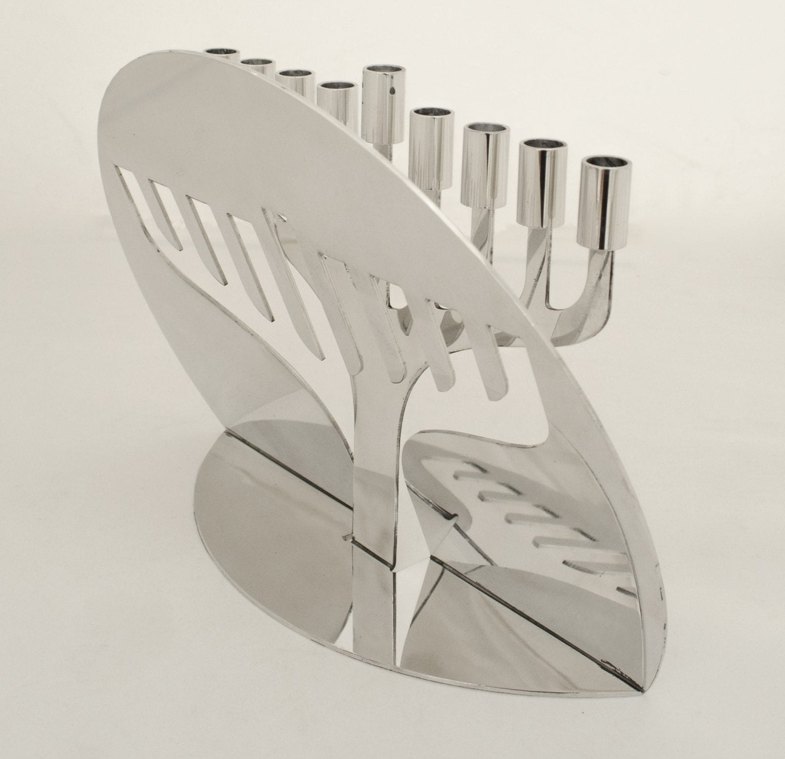 Shiny finish Bends Aluminum Chanukia Menorah